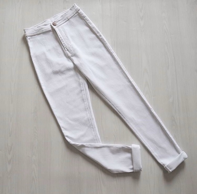 Boxofjeans - High Waist / HW Skinny Jeans - WHITE