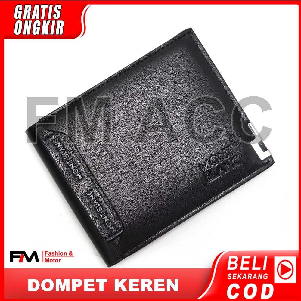 Dompet Mont Blanc Pria Asli Pendek Impor Asli-Hitam