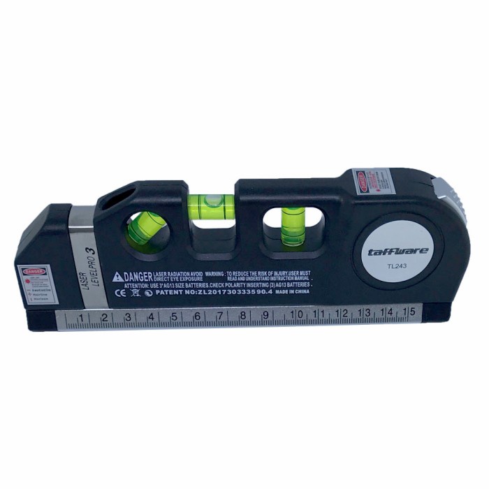 

Taffware LEVELPRO3 Penggaris Laser Horizontal Vertical 250CM Waterpass