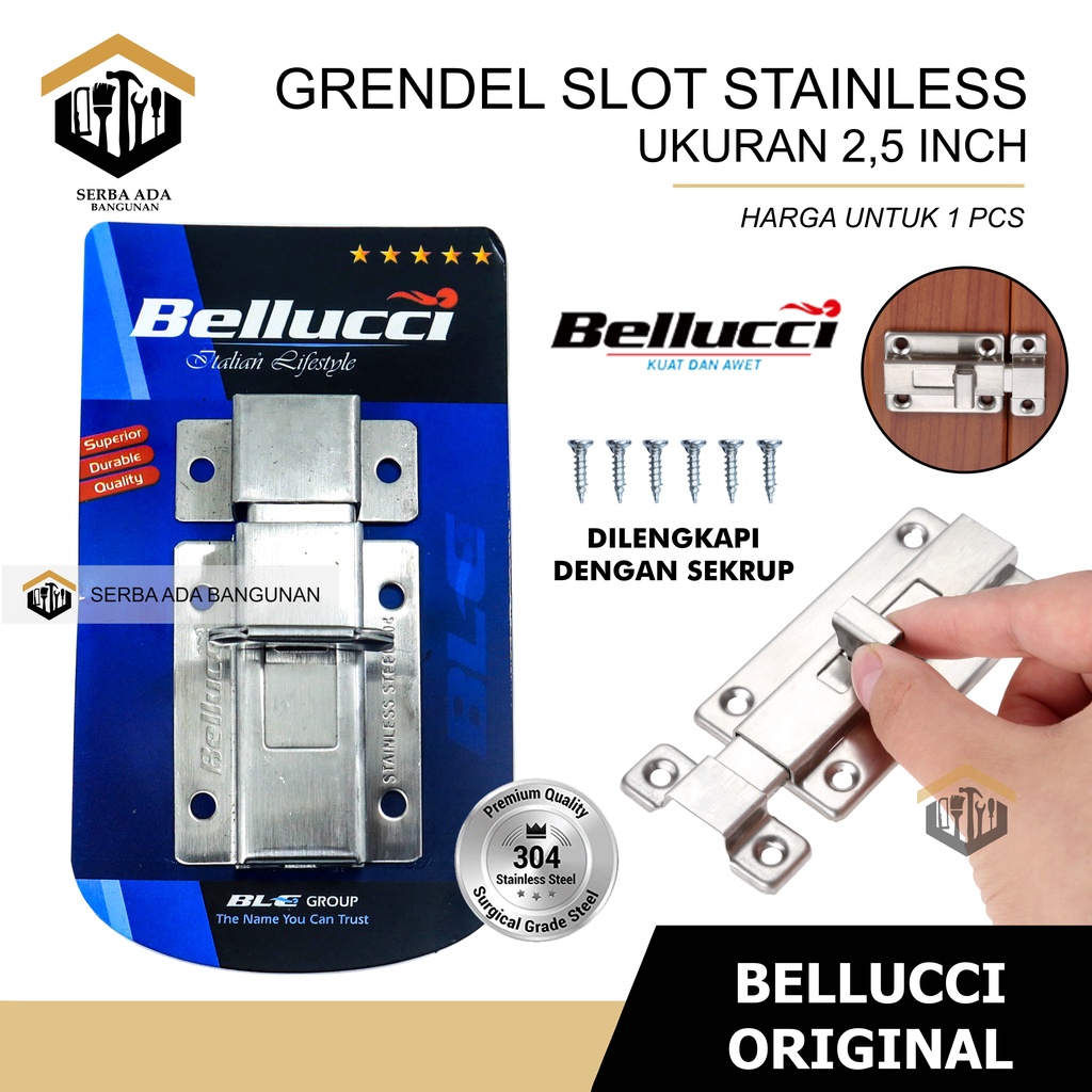 TERMURAH Grendel Stainless Stanlis Tebal Selot Pintu Slot Jendela Kunci Pintu ANTI KARAT Erdos CAB Izumo