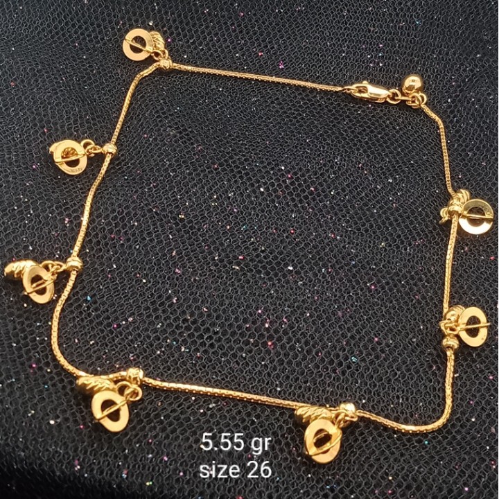 Gelang kaki Emas 17K - 5.55 gr Kadar 750 - 1523