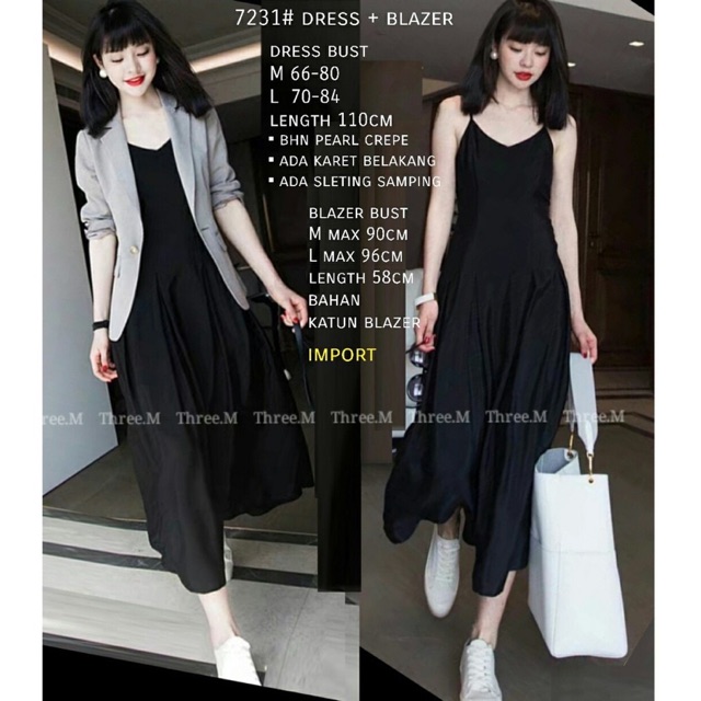 7231 set blazer dan dress import