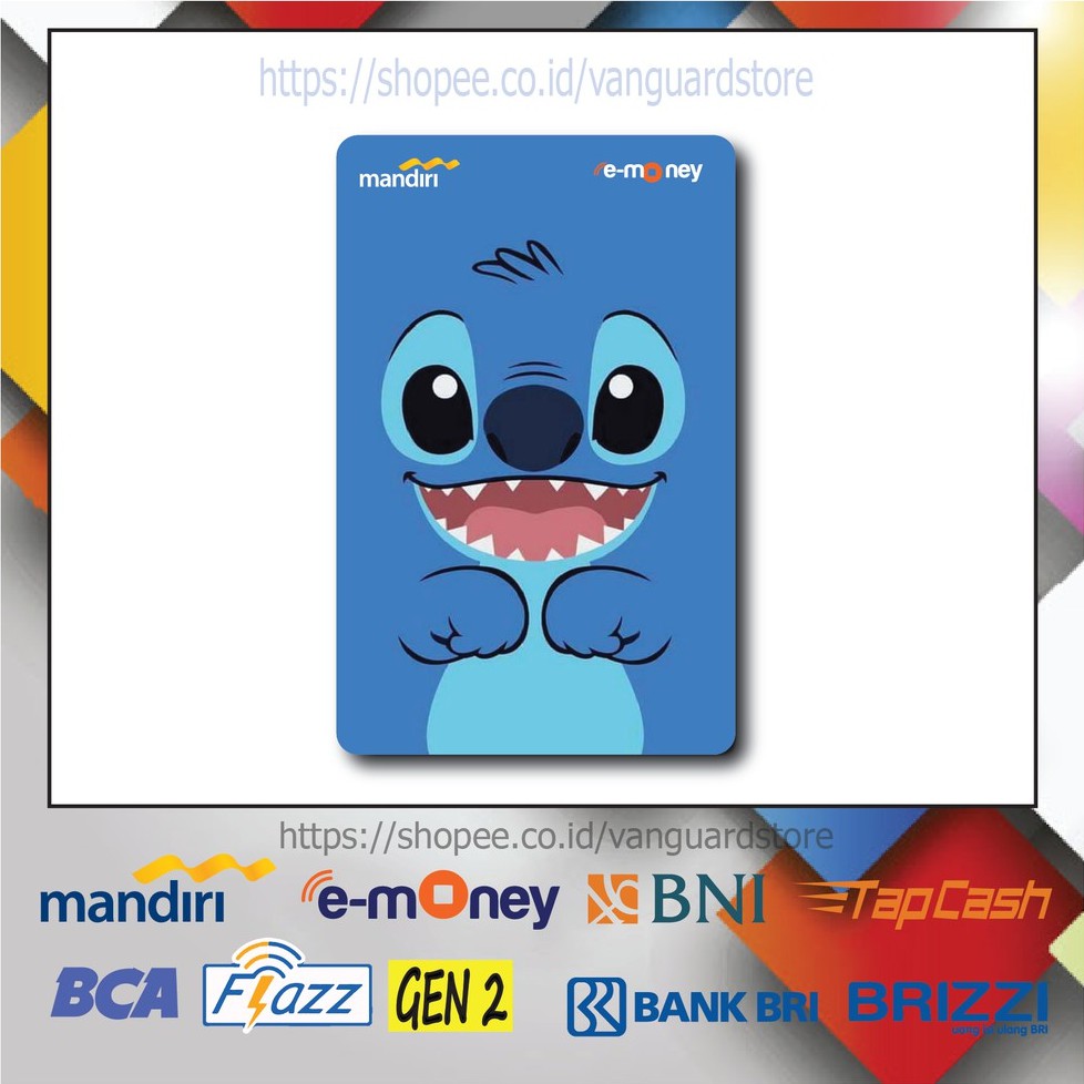 KARTU E MONEY E TOLL LILO AND STITCH KARTUN MOVIE 12 EMONEY MANDIRI FLAZZ BCA TAPCASH BRIZZI BRI