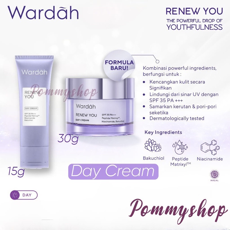 Wardah Renew You Anti Aging Day Cream SPF 35 PA+++ 9g | 15g | 30g