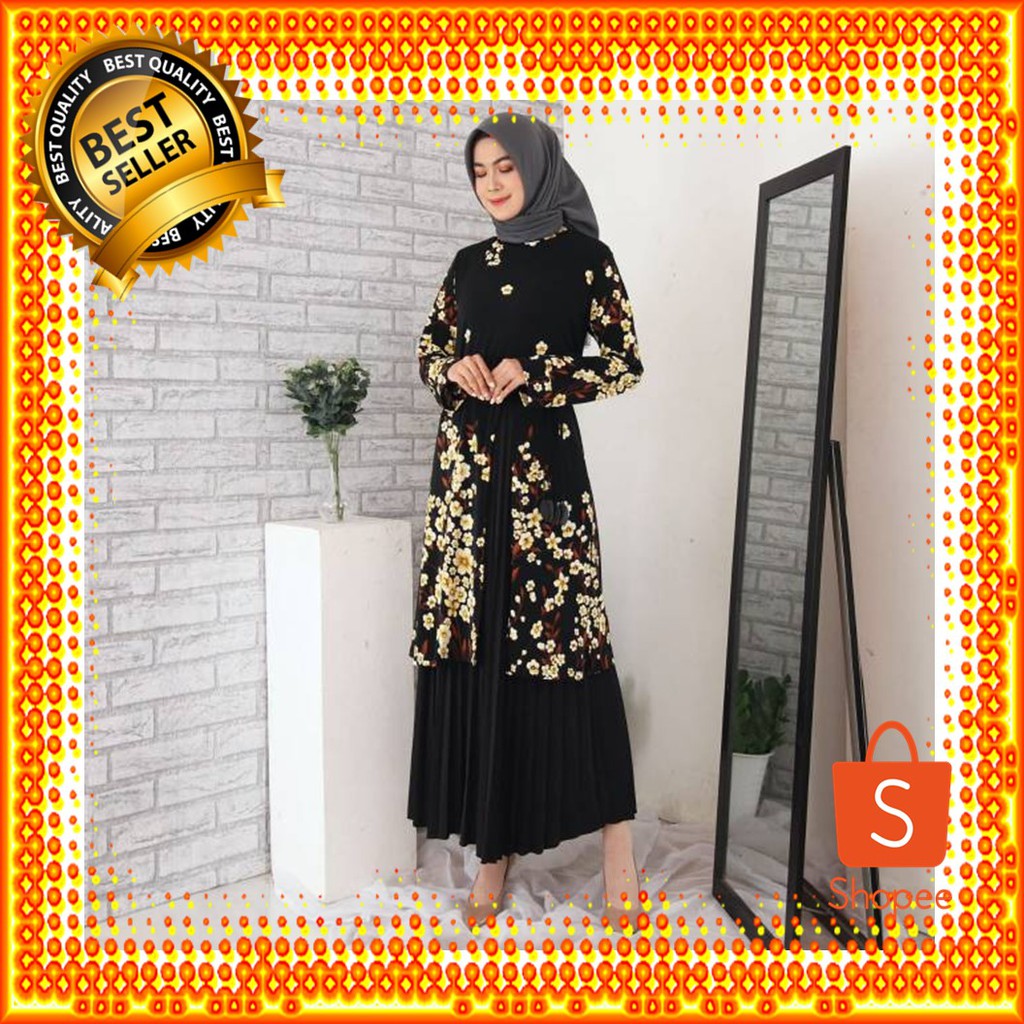 NEW Baju Atasan Muslim Tunik Jersey free Belt 8364