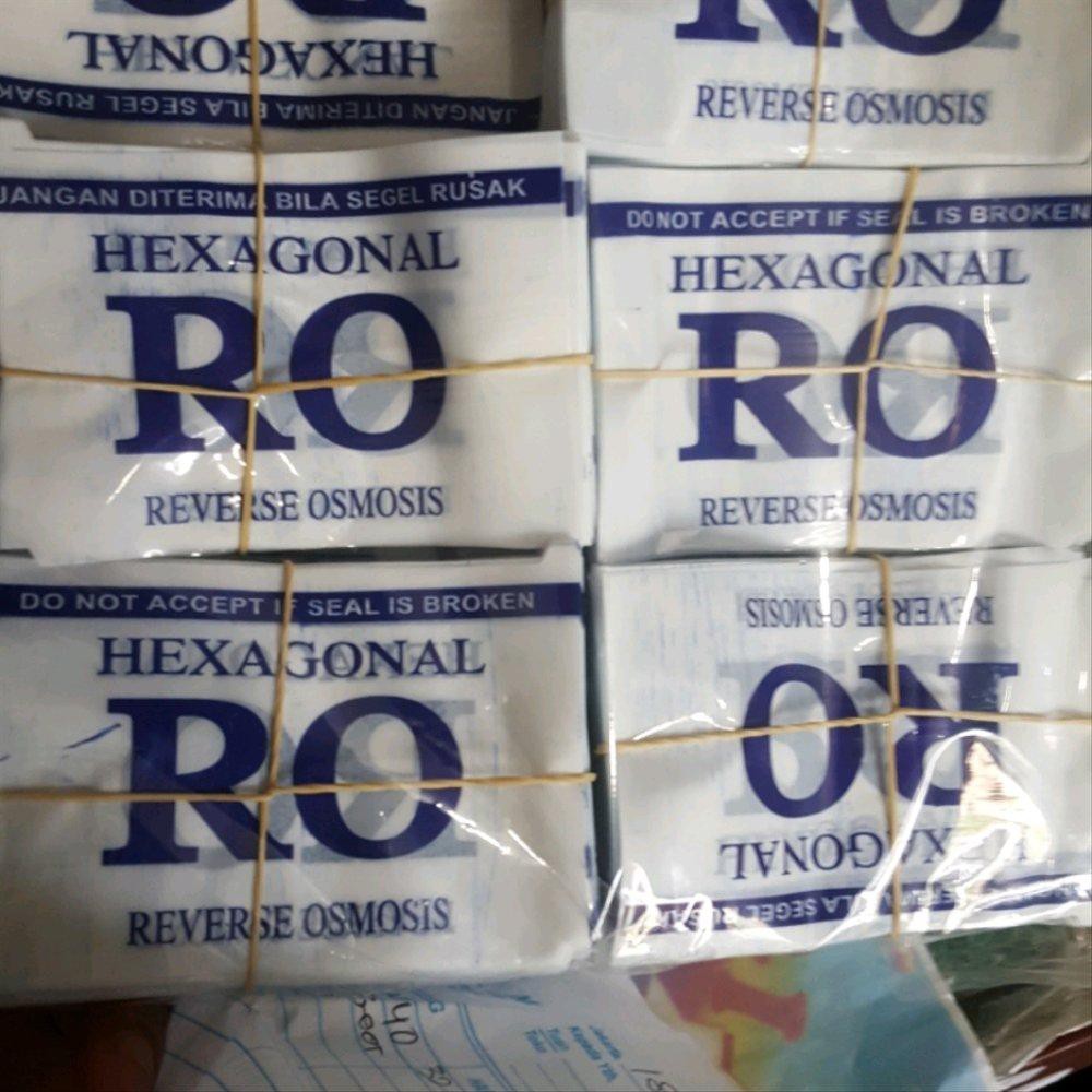 Segel Plastik Tutup Galon warna Putih Susu Logo RO depo air minum i