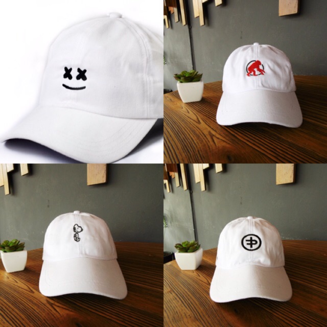Topi Baseball Logo Keren Warna Putih