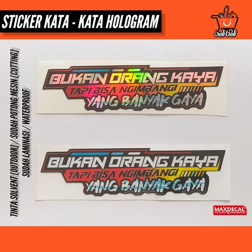 stiker bukan orang kaya  / stiker kata - kata / stiker motor / stiker viral / stiker aesthetic / sti