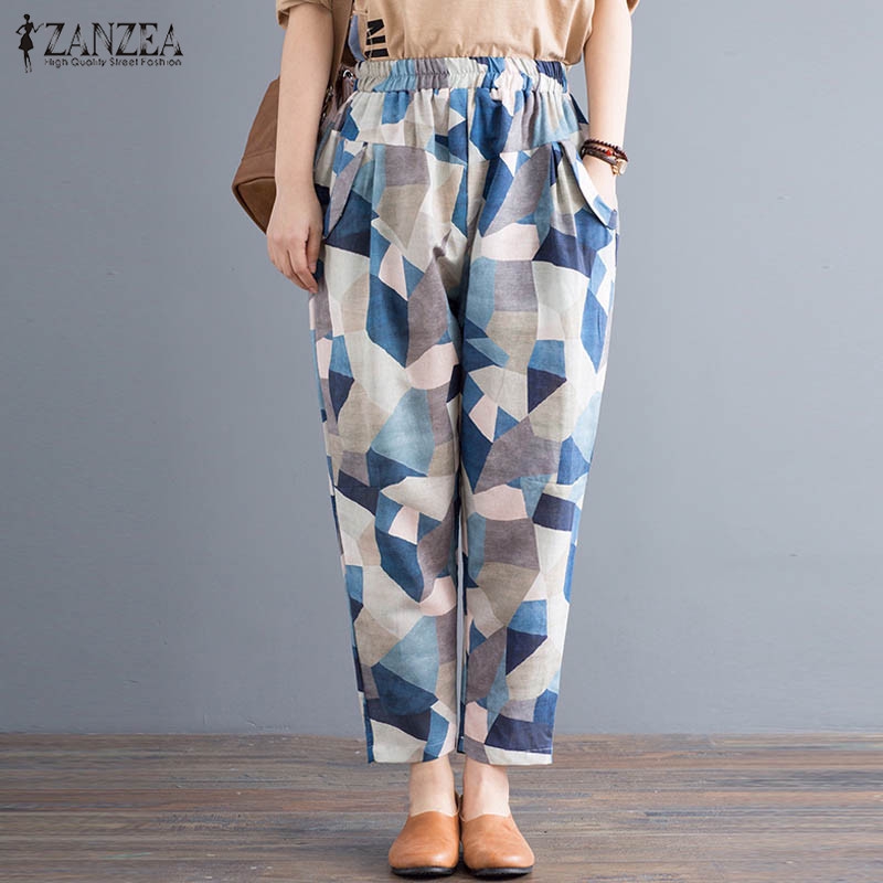 ZANZEA Celana  Panjang Harem  Lebar Baggy  Vintage Ada 