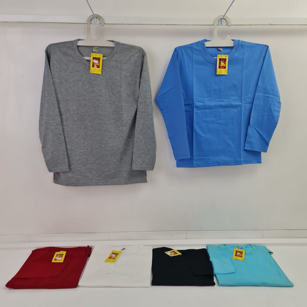 Kaos Polos Dewasa Bahan Katun Lengan Panjang C59