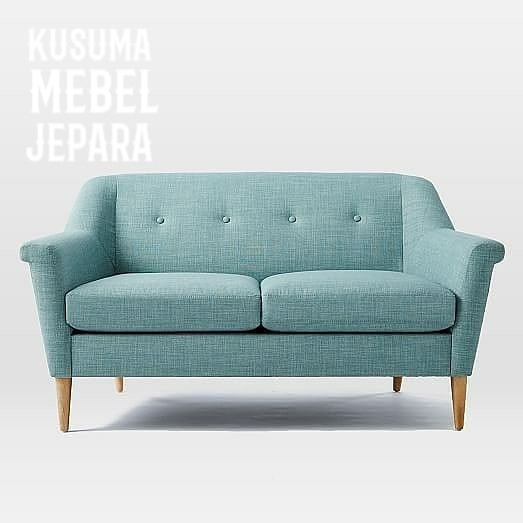 Kursi Sofa Santai Cafe Retro Shabby Kayu Jati 2 Seater - Kode 173B