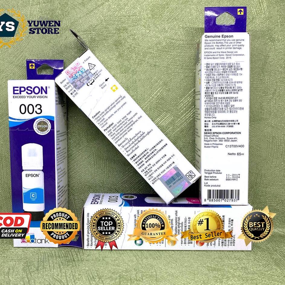 Paling Baru Tinta Epson 003 For Printer L3100 L5190 L3150 L3110 L1110.