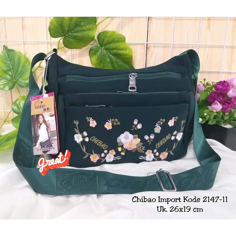 Tas Slempang Wanita Chibao 2147-11 Motif Bunga TERBARU. BISA BAYAR DITEMPAT.!!! CHIBAO SLEMPANG BARU