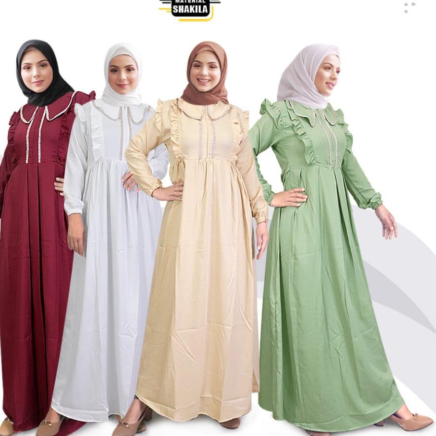 Best - RAISHA GAMIS MEWAH SHAKILA  / GAMIS POLOS BAHAN SHAKILA / GAMIS SHAKILA UKURAN XL