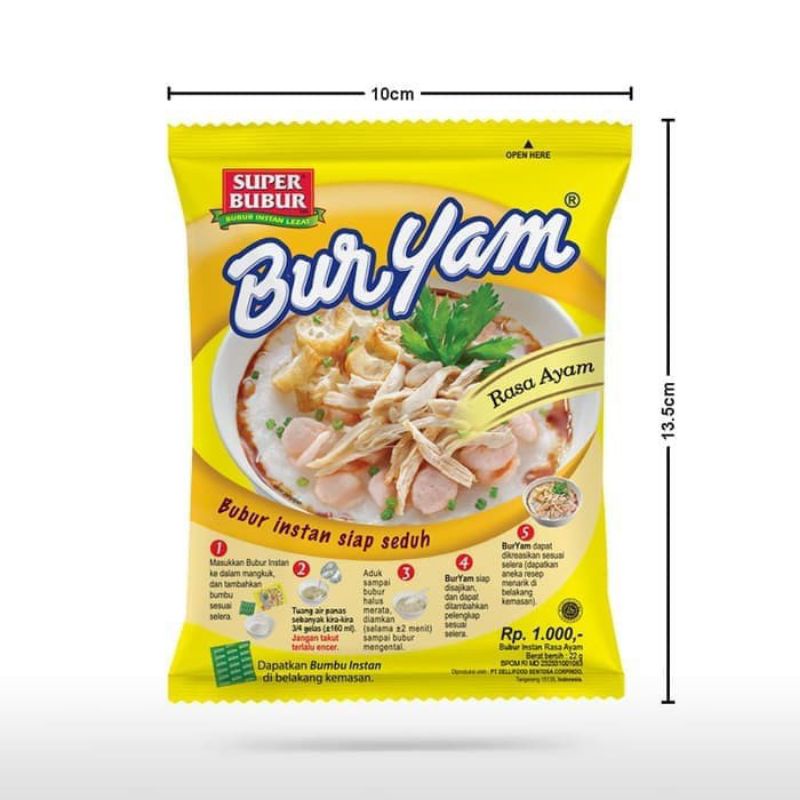Super Bubur BURYAM Bubur Instan 1 renceng isi 10 Pcs