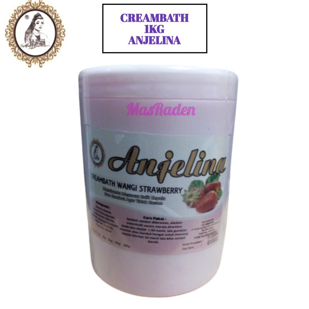 CREAMBATH STRAWBERRY 1KG ANJELINA CREAMBATH SALON WANGI STRAWBERRY LEMBUT BAGUS MURAH