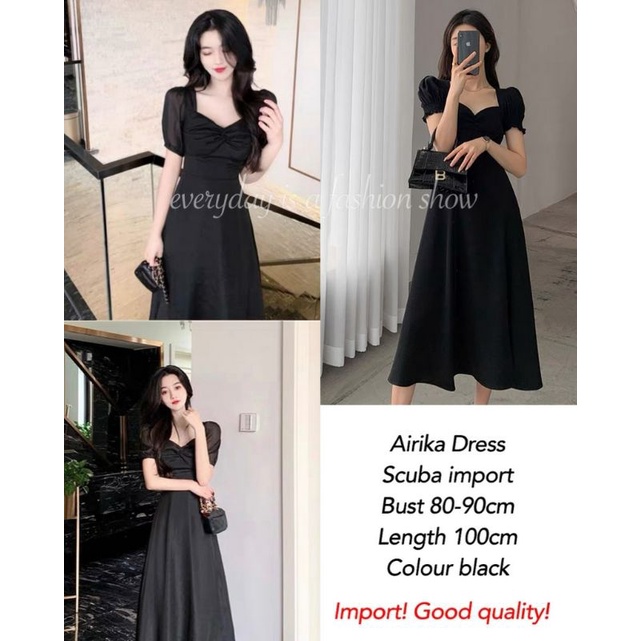 midi long dress korea dress wanita dress party korea pink