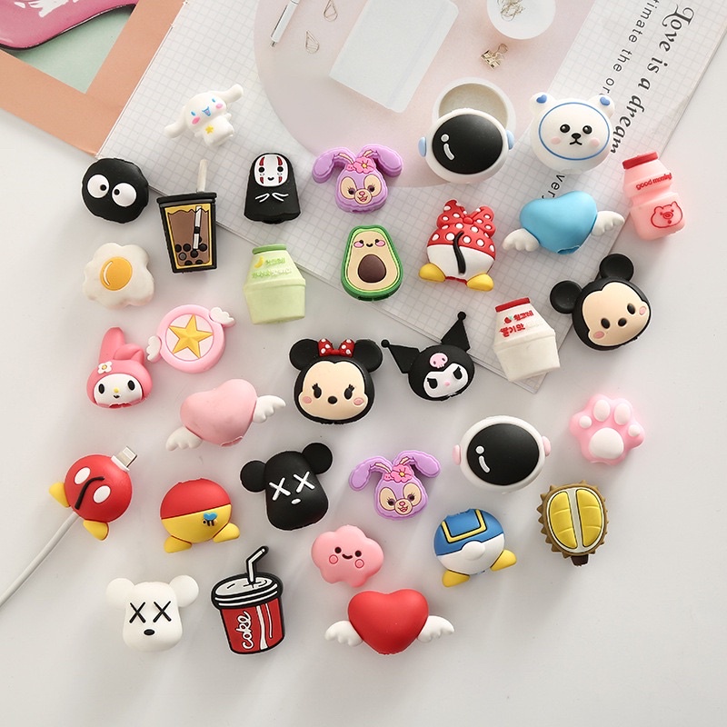 BAHAN DAN POTONGAN LEBIH BAGUS / TSUM TSUM - Cable Bite/ Pelindung Ujung Kabel/ Cable Saver/ Cable Protector non pack