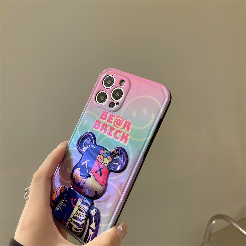 3D Beberapa Warna Pola Beruang Kecil Casing Ponsel iPhone 12 13 11 Pro Max X Xs Max Xr Jpbl