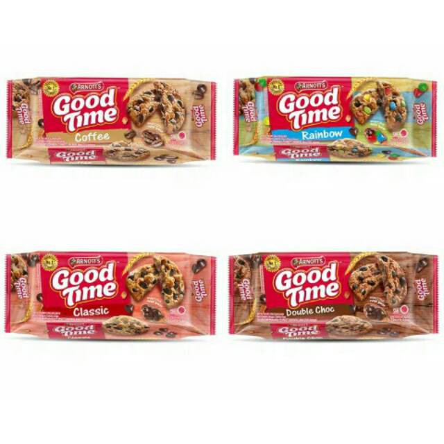 

GOOD TIME Cookies Biskuit All Varian 72 gr Snack Biskuit - Classic Double Choc Coffe Rainbow Pandan