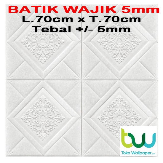 Wallpaper 3D Bata 70x77 cm Walpaper Dinding 3D Brick Foam Motif Anak Doraemon Hello Kitty Stiker-Batik Wajik 5mm