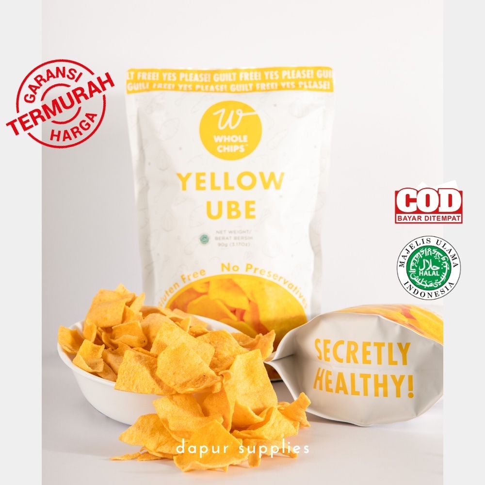 Keripik Ubi Madu Whole Chips 90gr / Gluten Free Keripik Ubi Madu Halal Sehat No MSG / Whole Chips Yellow Ube