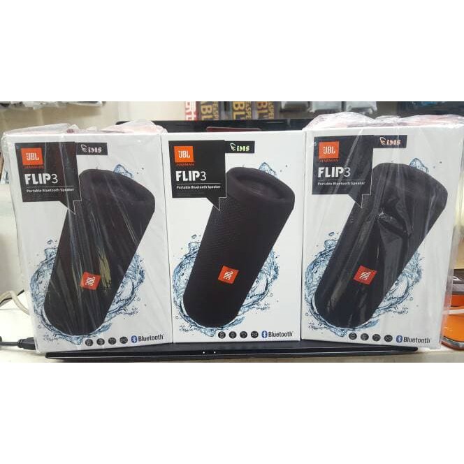 JBL Flip 3 Splashproof Portable Bluetooth Speaker Original Black