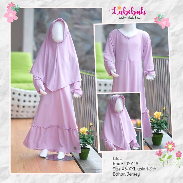 Labebah JSY015 GAMIS ANAK JERSEY SYARI LILAC