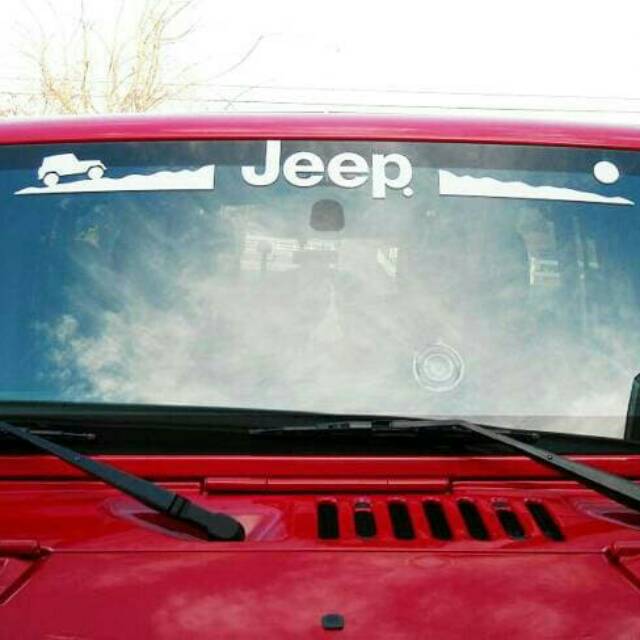 Sticker Stiker Kaca Depan Mobil Jeep Mountain Windshield
