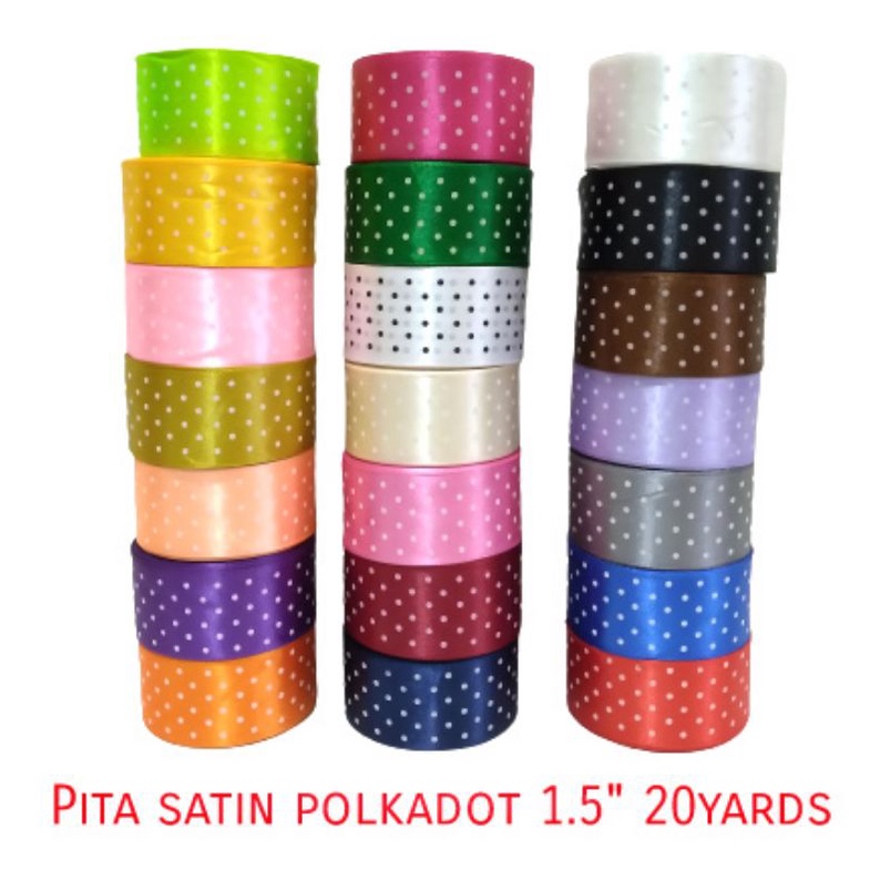 Pita SATIN POLKADOT 1.5&quot;inc 20yards