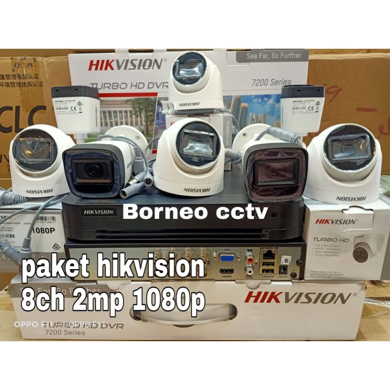 Paket cctv hikvision 8ch 2mp full hd 1080p komplit tgl pasang