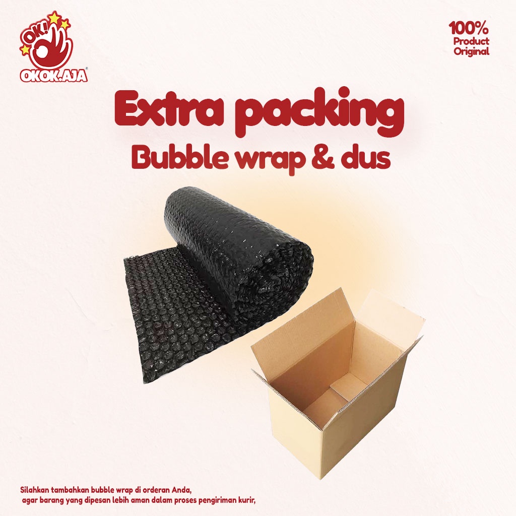 Extra packing BUBBLE WRAP &amp; KARDUS agar paket lebih aman
