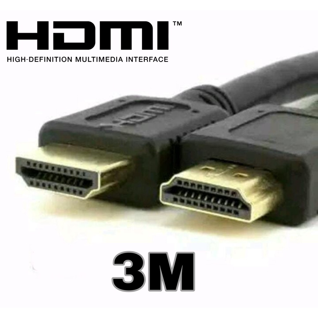 Kabel HDMI to HDMI 3 Meter Full HD 1920 x 1080p Cable HDMI Versi 1.4 Untuk PC CPU Monitor TV Setupbox PS Playstasion