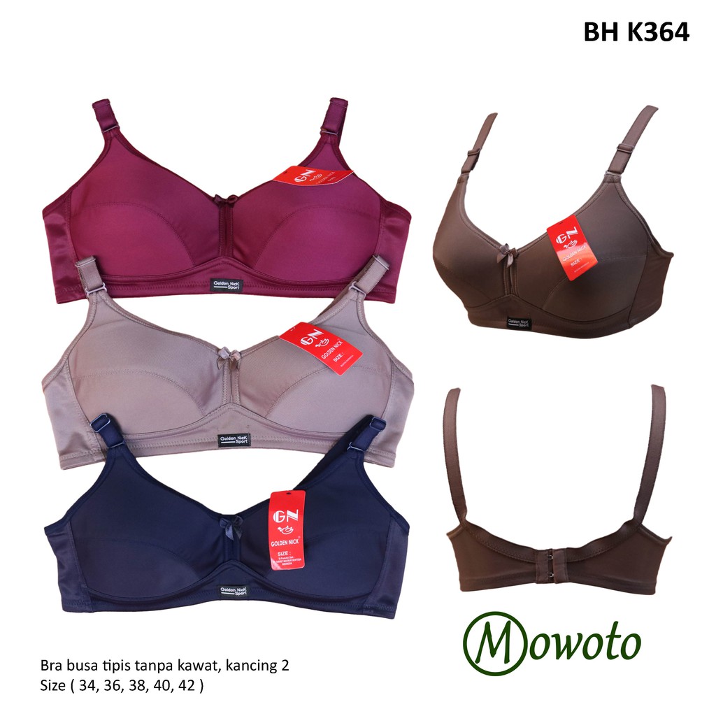 BH Golden Nick K 364 / Bra Wanita Sport Busa Tipis Kait Kancing 2 -  ORIGINAL