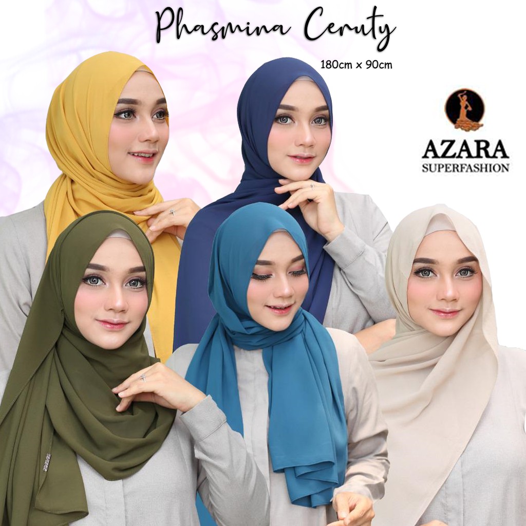 Pashmina Ceruty Baby Doll Azara Polos Sabyan Heavy Chiffon