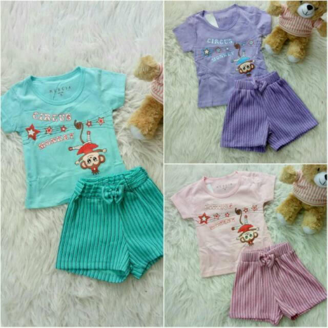 SET CIRCUS MONKEY SETELAN BAJU KULOT PENDEK ANAK CEWEK LUCU KEKINIAN