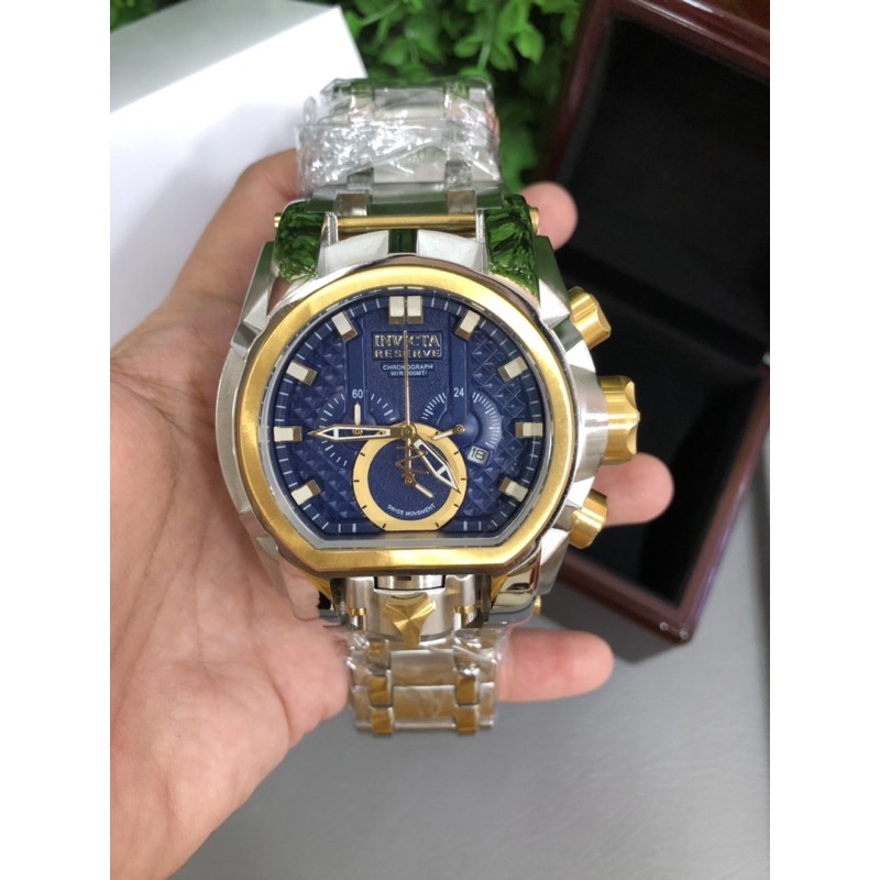 JAM INVICTA BOLD 2 WAKTU/BATTERY (KOMBINASI GOLD SILVER)