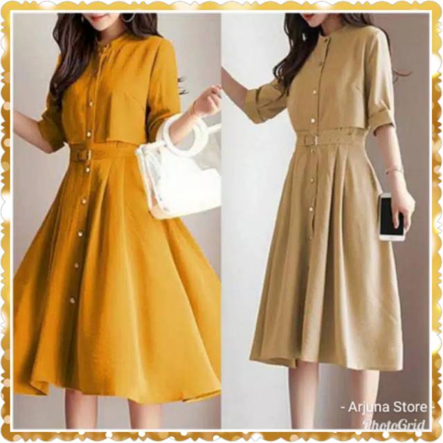 Model baju dress selutut KIYOKO