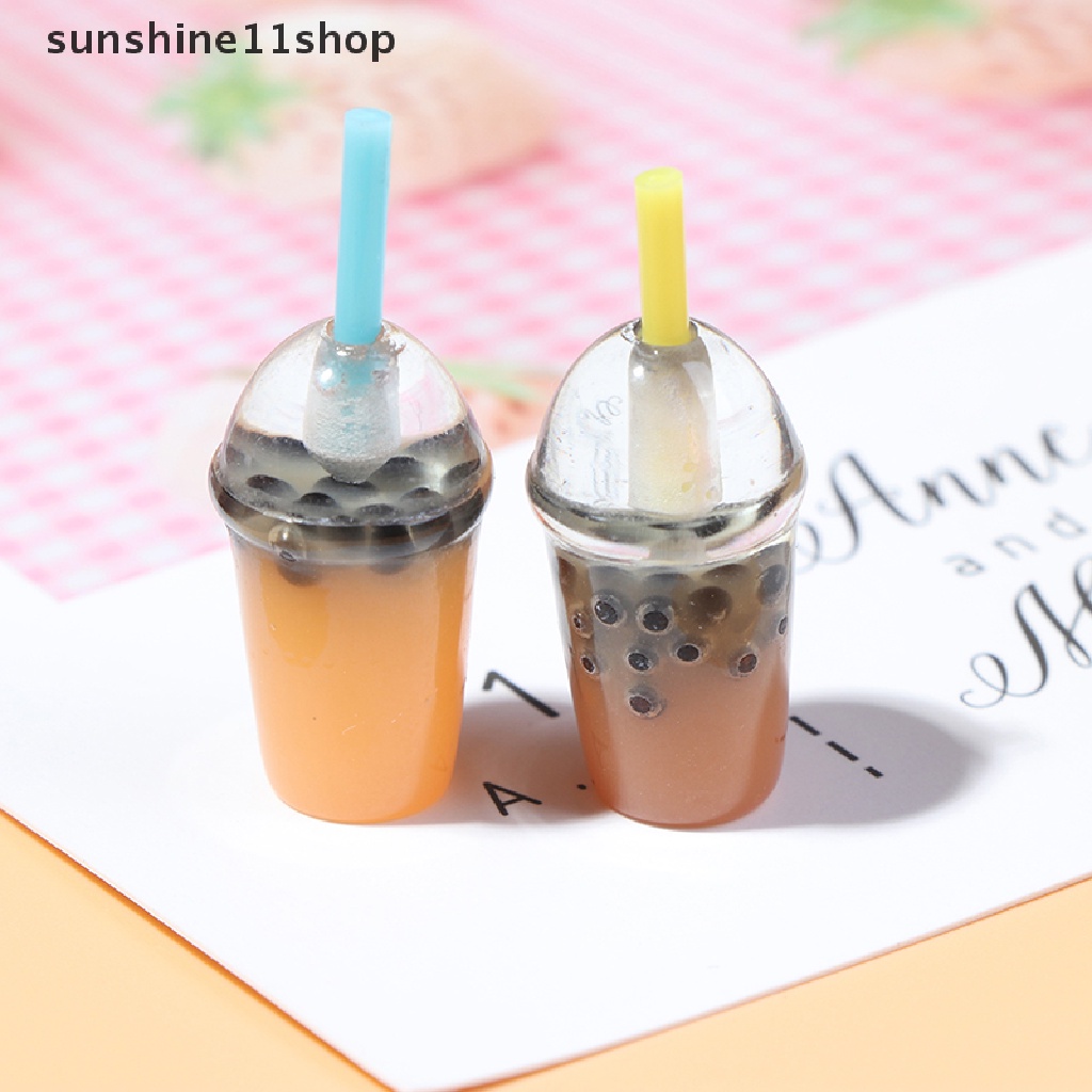 (SHO) 5pcs / Set Mainan Miniatur Gelas Pearl Milk Tea Skala 1: 12 Untuk Dekorasi Rumah Boneka