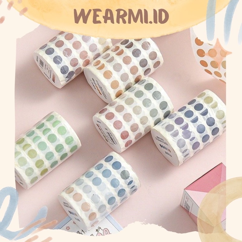 

1 roll Washi Sticker Dots Mini Bulat Aesthetic Scrapbook Jurnal Bujo DIY stiker Wearmi