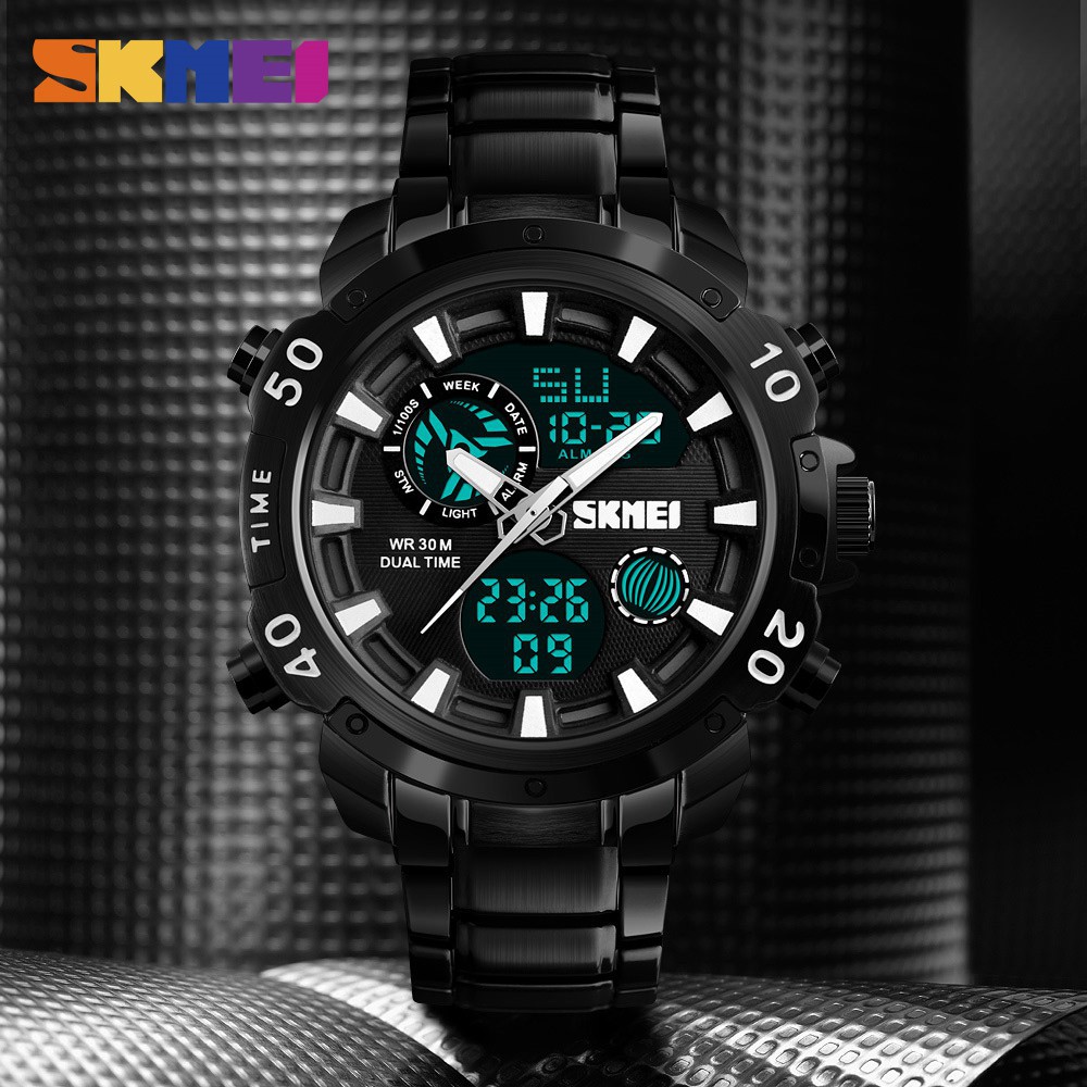 SKMEI 1306 Jam Tangan Kasul Analog Digital Pria Sport Rantai Anti Air New Design