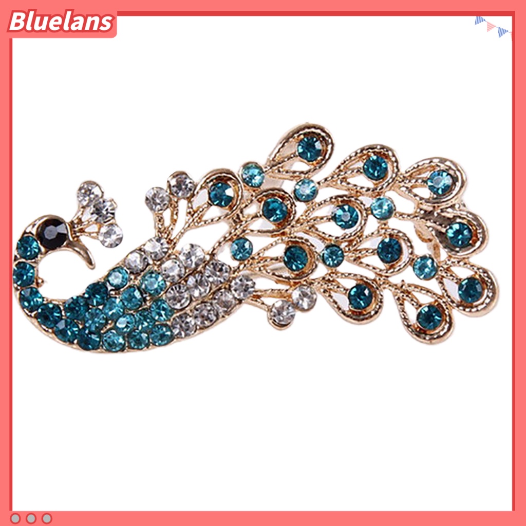 Bluelans Brooch Pin Shiny Lovely Women Fashion Peacock Shape Collar Pin