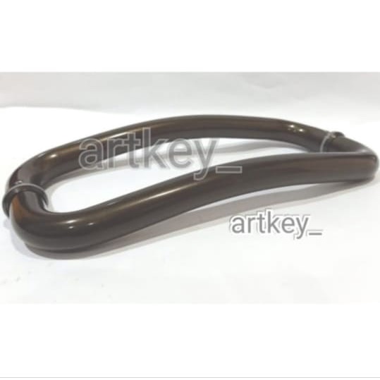 Handle pintu Kaca &amp; Alumunium model C/ BROWN as 30 cm LENGKUNG