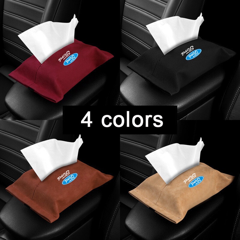 1Piece for Ford Focus Kuga C-MAX Fiesta F150 Mondeo Transit EcoSport Mustang Explorer Everest Turn Fur Car Seat Sun Visor Hanging Tissue Box Armrest Box Napkin Tissue Paper Holder Storage Bag