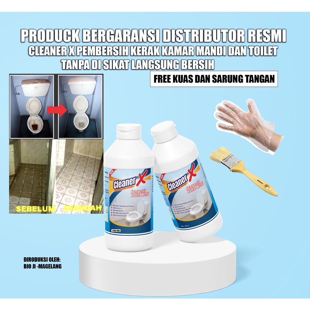 500ML Pembersih Kerak WC, Pembersih Keramik, Pembersih Kerak Kamar Mandi, Pembersih Serbaguna,Cairan Serbaguna, Cairan Pembersih Kerak, Pembersih Keramik, Pembersih Kotoran, Pembersih Lantai - Pembersih Kamar Mandi AMPUH-CLEANER X-FREE KUAS&amp;SARUNG TANAGAN