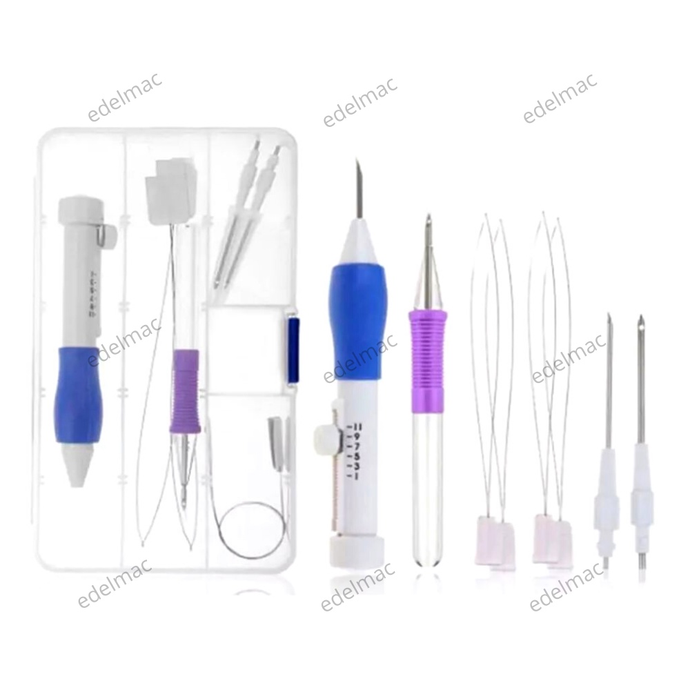 Jarum Embroidery Punch Needle Stitching Tool Knitting Needles Cross Stitch Pen DIY Sewing Kit Set