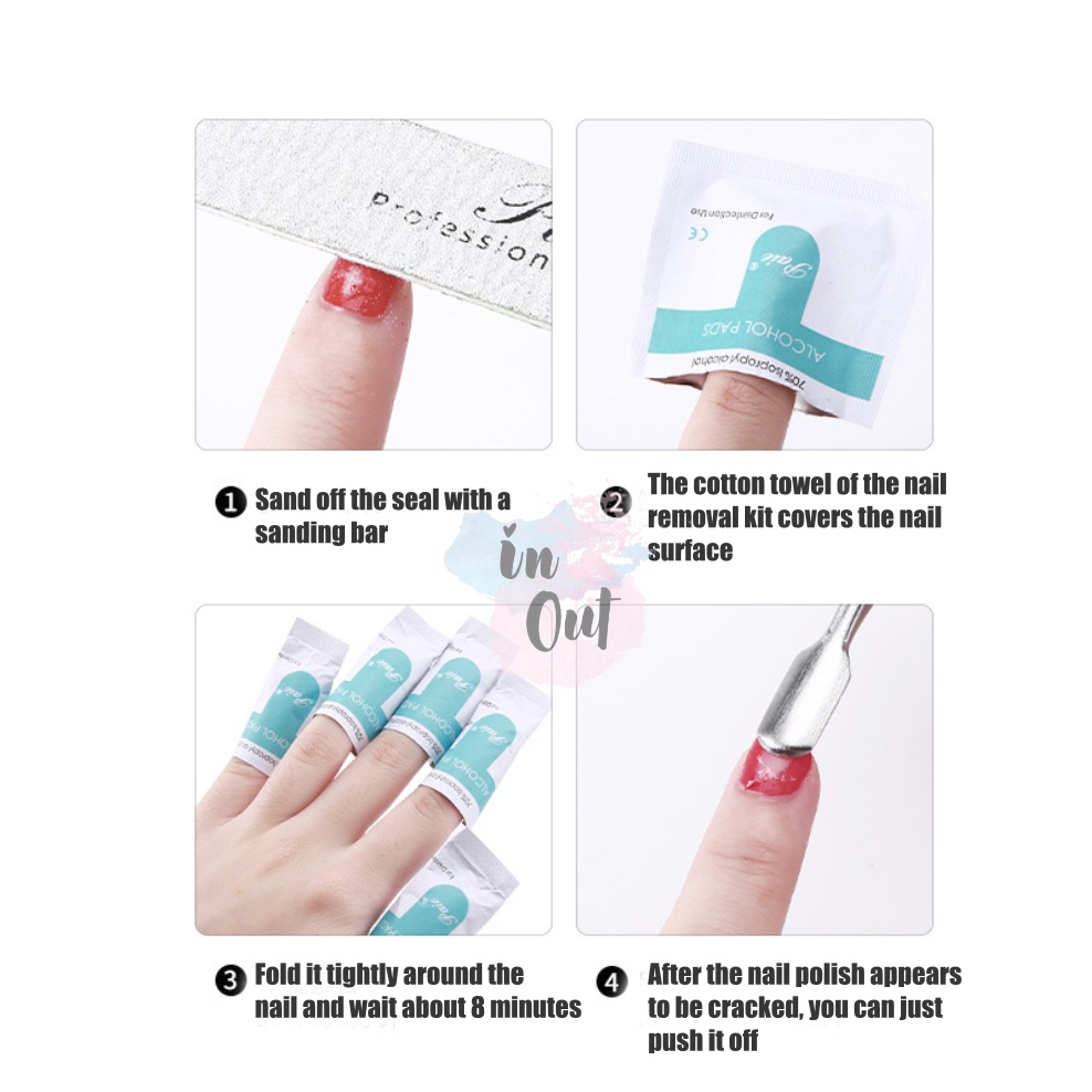 Wrap Penghapus Kutek UV Gel Nail Polish Remover / Cleainer Wipes Remover Wraps remover Gel Polish , Nail Art Cleaner KU011