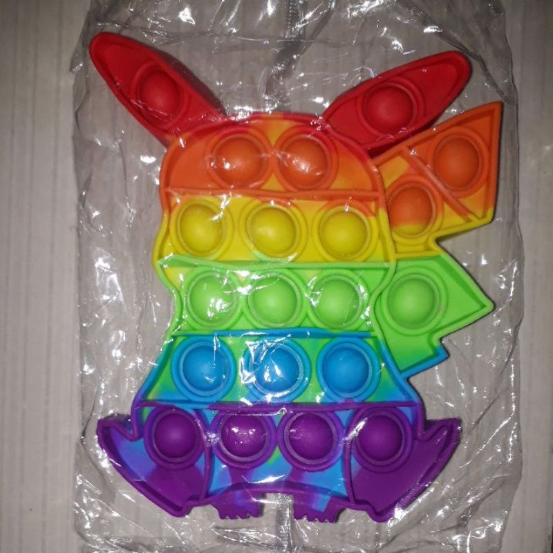 POP IT New fidget push Pop Its Fidget Toy Push Bubble Stress Relief kids pop it tiktok-PIKACHU RAINBOW