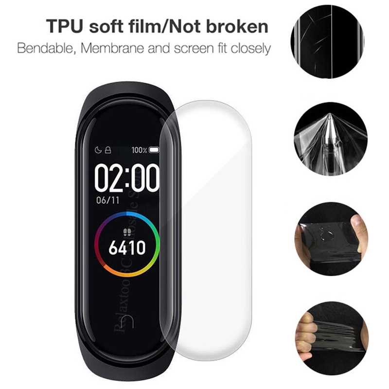 5Pcs Screen Protector Transparan Bahan TPU untuk For  Xiaomi Mi Band 4