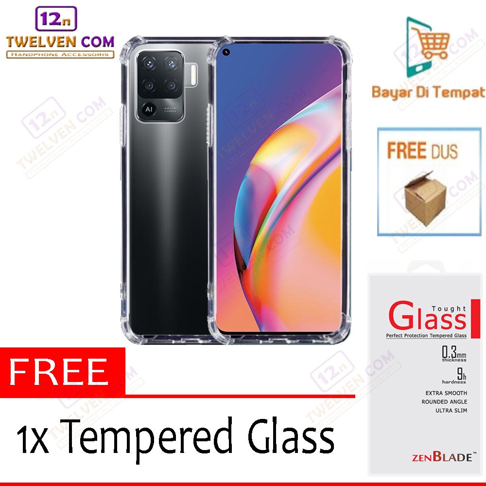 [FLASH SALE] Case Anti Crack Anti Shock Softcase Oppo Reno 5F / Oppo A94 / F19 Pro  - Free Tempered Glass